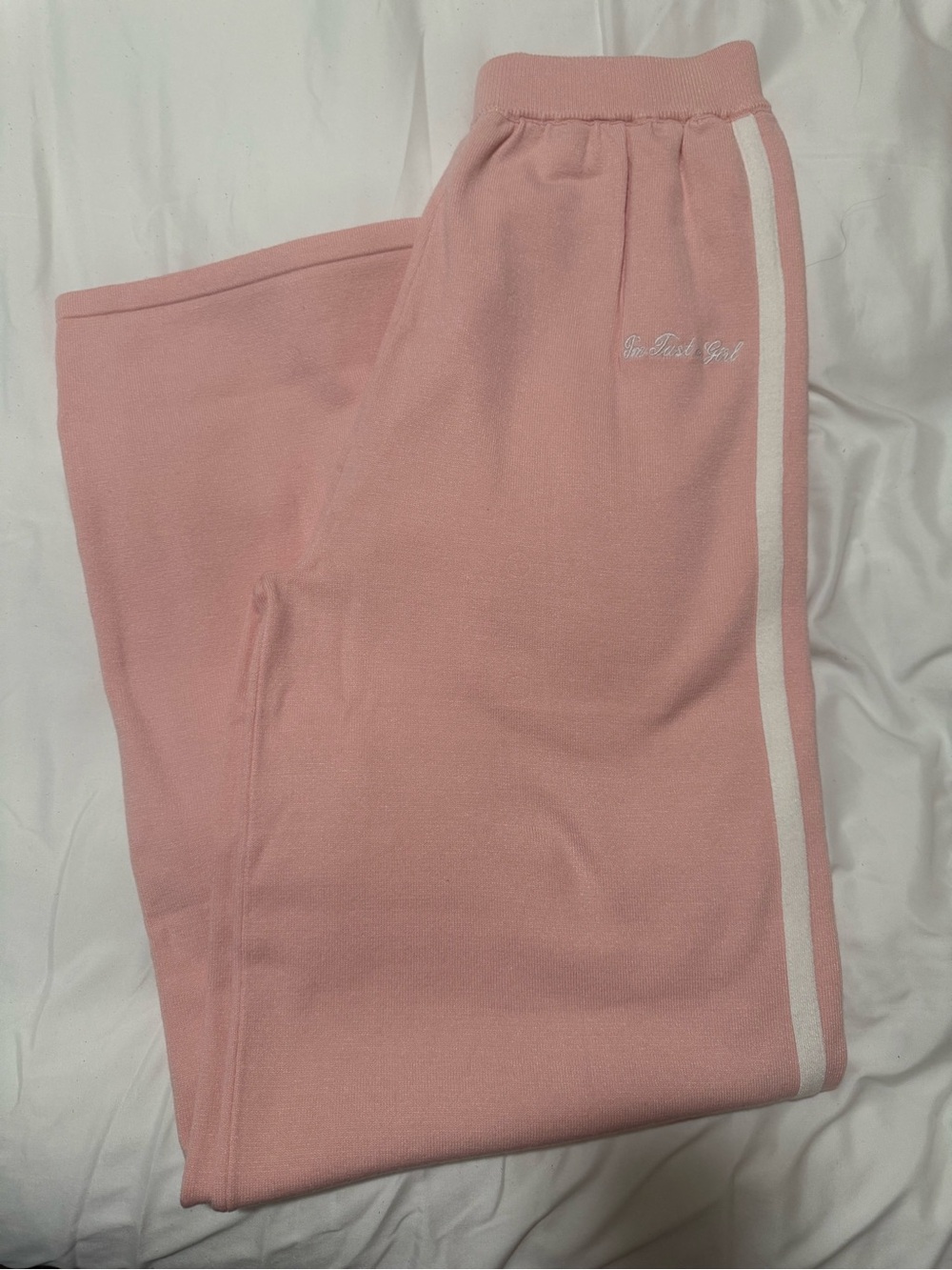 Fits like 1x! Cozy Pink Side-Stripe Joggers